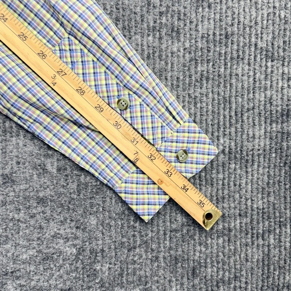 ExOfficio Shirt Mens Medium Blue Plaid Vented Back Fishing Button Up Travel